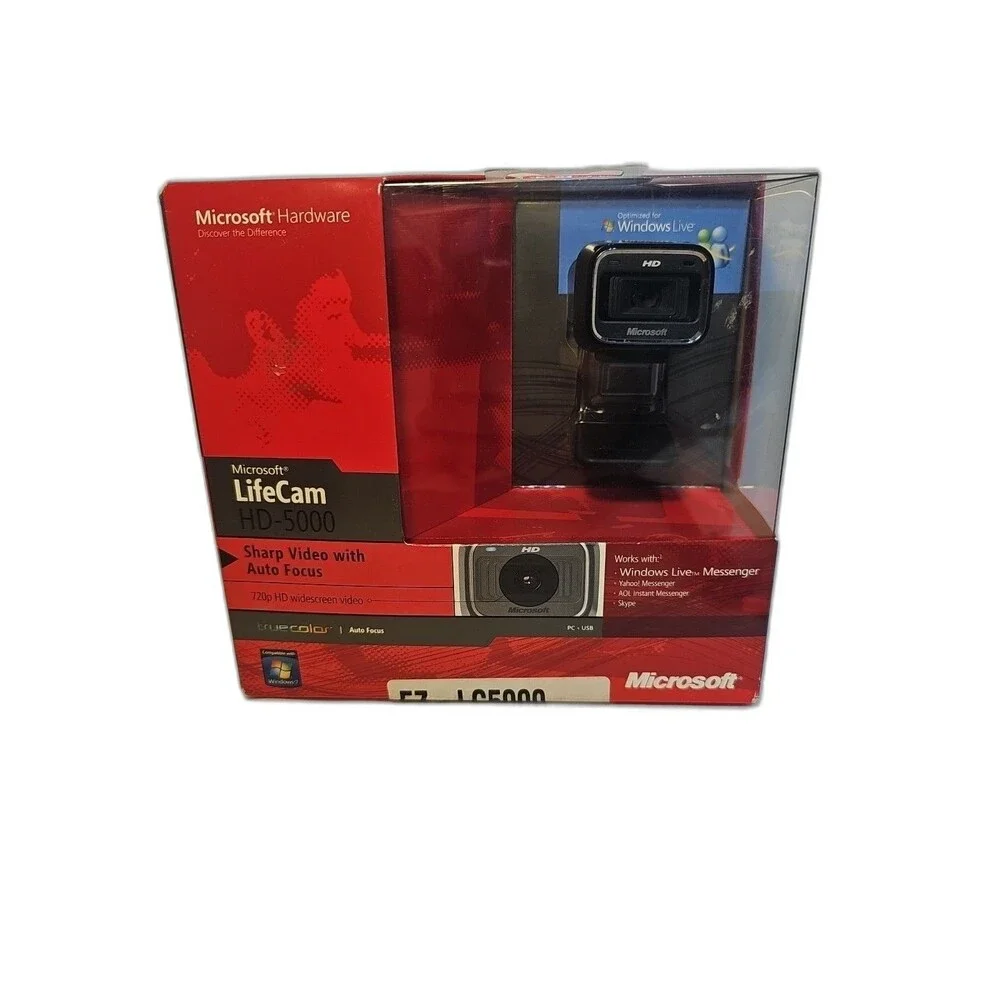 Microsoft LifeCam HD-5000 720p HD Webcam Auto Focus USB Camera Sealed